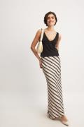 NA-KD Mermaid Shape Maxi Skirt - Stripe