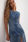 NA-KD Topp i denim uten ermer - Blue