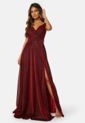 Goddiva Glitter Wrap Maxi Dress Red XL (UK16)