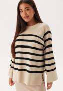 Object Collectors Item Objester LS Knit Top Sandshell Stripes:Black XL