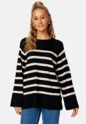Object Collectors Item Ester LS Knit Top Black Stripes:Sandsh XS