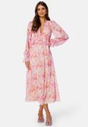 BUBBLEROOM Summer Luxe Frill Midi Dress Pink / Multi 3XL