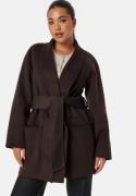 BUBBLEROOM Lilah Belted Wool Coat Brown XL