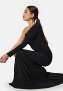 John Zack Long Sleeve One Shoulder Maxi Dress Black XXL (UK18)