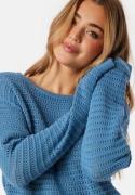 VILA Vibellisina boatneck L/S knit top Coronet Blue XXL