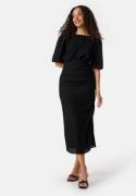 Bubbleroom Occasion Balloon Sleeve Bow Midi Dress Black 38