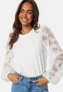 Happy Holly Mesh Sleeve Top Offwhite 40/42