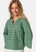Happy Holly Noralie Broderie Anglaise Blous Green 32/34