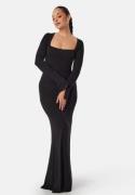 BUBBLEROOM Square Neck L/S Maxi Dress Black M