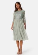 AngelEye Sequin Bodice Mid Dress Sage Green L (UK14)