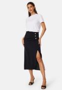 BUBBLEROOM Matilde Midi Button Skirt Black S