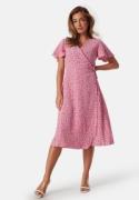 VILA Lovie S/S Wrap Midi Dress Sweet Lavender AOP:A 36