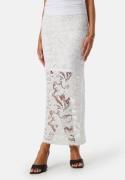 BUBBLEROOM Midi Lace Skirt White 44