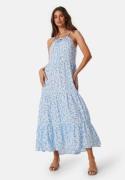 BUBBLEROOM Viscose Strap dress Blue/Patterned L