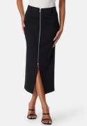 BUBBLEROOM Zip Midi Skirt Black L