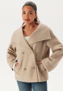 BUBBLEROOM Ava High Neck Short Coat Light beige 38