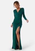 Bubbleroom Occasion Long Sleeve Soft Gown Dark green M