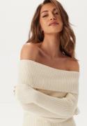 ONLY Onlkatia Ls Off Shoulder Knt Whitecap Gray S