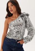 VERO MODA Vmefi One Shoulder Ls Top Silver Colour XS