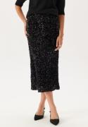 VILA Vifaith Hw Midi Sequin Skirt Black Beauty Detail:black Beau XS