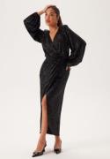 Bubbleroom Occasion Sequin Wrap Gown Black S