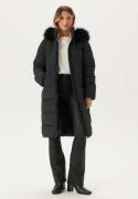 Happy Holly Hooded Padded Long Jacket Black 40/42