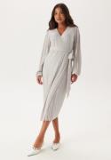 BUBBLEROOM  Pleated Wrap Dress Light beige M