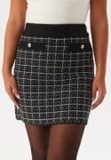 Pieces Pcnilja Hw Knit Skirt Black Checks:white And Silver M