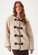 ONLY Onlmali Faux Fur Duffle Coat  Moonbeam/DETAIL BLACKETAIL BLA L