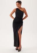 Bubbleroom Occasion One Shoulder Maxi Dress Black L