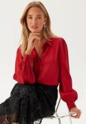 BUBBLEROOM Puff Sleeve Structured Shirt Red 38