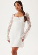 Bubbleroom Occasion Lace Sleeve Bustier Dress White 36