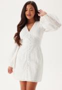 Bubbleroom Occasion Broderie Anglaise Balloon Sleeve Dress White XXL