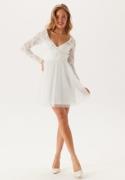 Bubbleroom Occasion 3D Flower L/S Lace Dress White 46