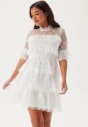 BUBBLEROOM Frill Lace Dress White 38