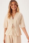 Happy Holly Soft Short Sleeve Blazer Light beige 52/54