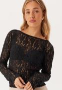 BUBBLEROOM Reversible Lace Cardigan Black XL