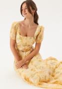 FOREVER NEW Marigold Panel Midi Dress Gold Layla Botanica 34(UK6)