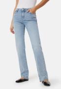 Pieces Pckelly Mid Waist Straight Jeans Light Blue Denim 33/30