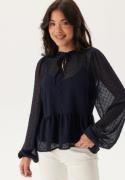 Happy Holly Peplum Dobby Dot Blouse Dark blue 48/50