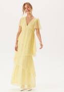 VILA Vidobby S/S ANKEL LAYER DRESS  Pale Banana 38