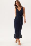 VILA Viamalina V-neck S/L MIDI DRES Navy Blazer XS