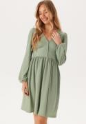 BUBBLEROOM Structure Button Short Dress Dusty green XL