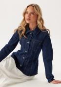 ONLY Onlelle L/S FITTED DNM JACKET  Dark Blue Denim Detail:rinse S