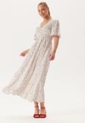 BUBBLEROOM Butterfly Sleeve Viscose Maxi Dress Offwhite/Patterned 36
