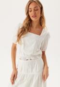 BUBBLEROOM Broderie Anglaise Short Sleeve  Blouse White M
