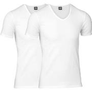 JBS 2P Organic Cotton V-Neck T-shirt Hvit økologisk bomull Large Herre