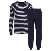 Jockey Cotton Nautical Stripe Pyjama Marine Stripet bomull Large Herre