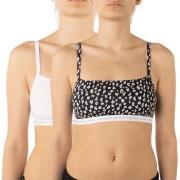 Calvin Klein BH 2P One Cotton Unlined Bralette Svart/Hvit Medium Dame