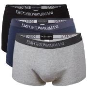 Armani Pure Cotton Trunks 3P Grå/Blå bomull X-Large Herre